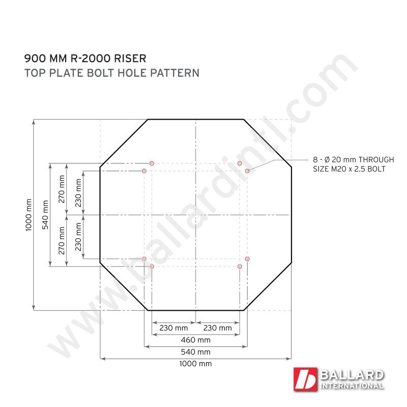 FANUC R-2000, M-900 Robot Riser Pedestal 900mm Bolt