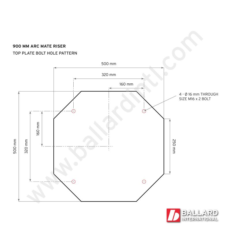 FANUC ARC Mate 120iB,iBe & M-16iB Robot Riser Pedestal 900mm Bolt Hole Pattern