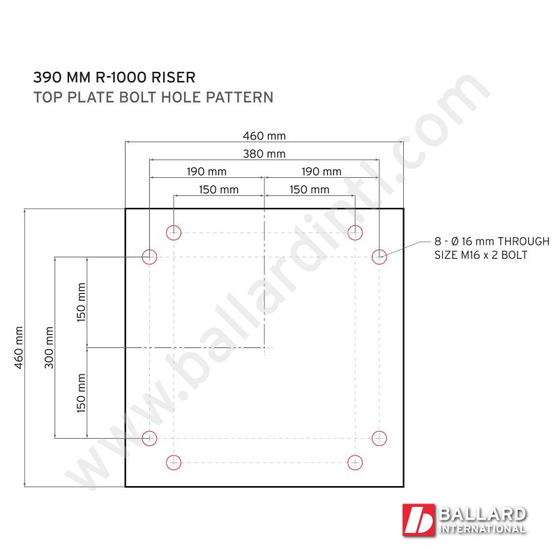 FANUC R-1000iA Robot Riser Base 390mm Bolt Hole Pattern