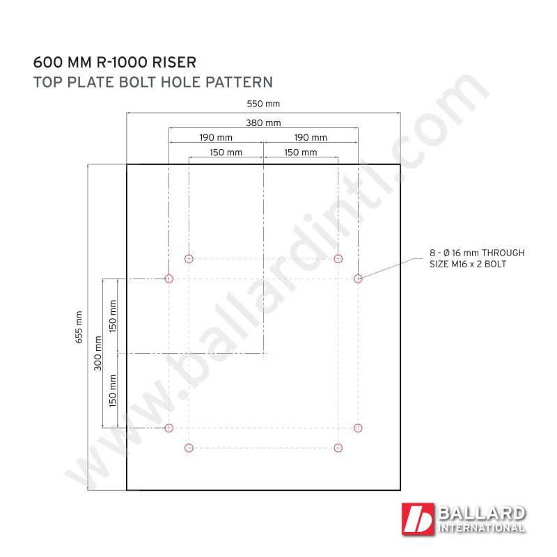 FANUC R-1000iA Robot Riser Base 600mm Bolt Hole Pattern