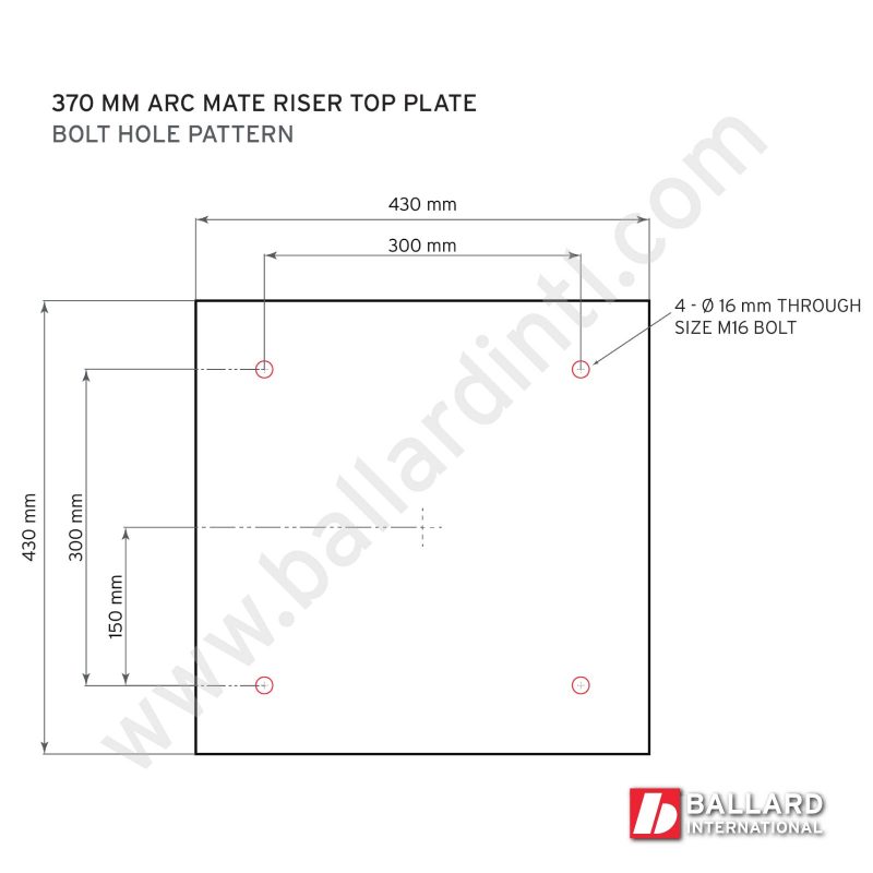FANUC Robot Riser Base ARC Mate 120, 100iD, M-20, & M-10iD 370mm Bolt Hole Pattern